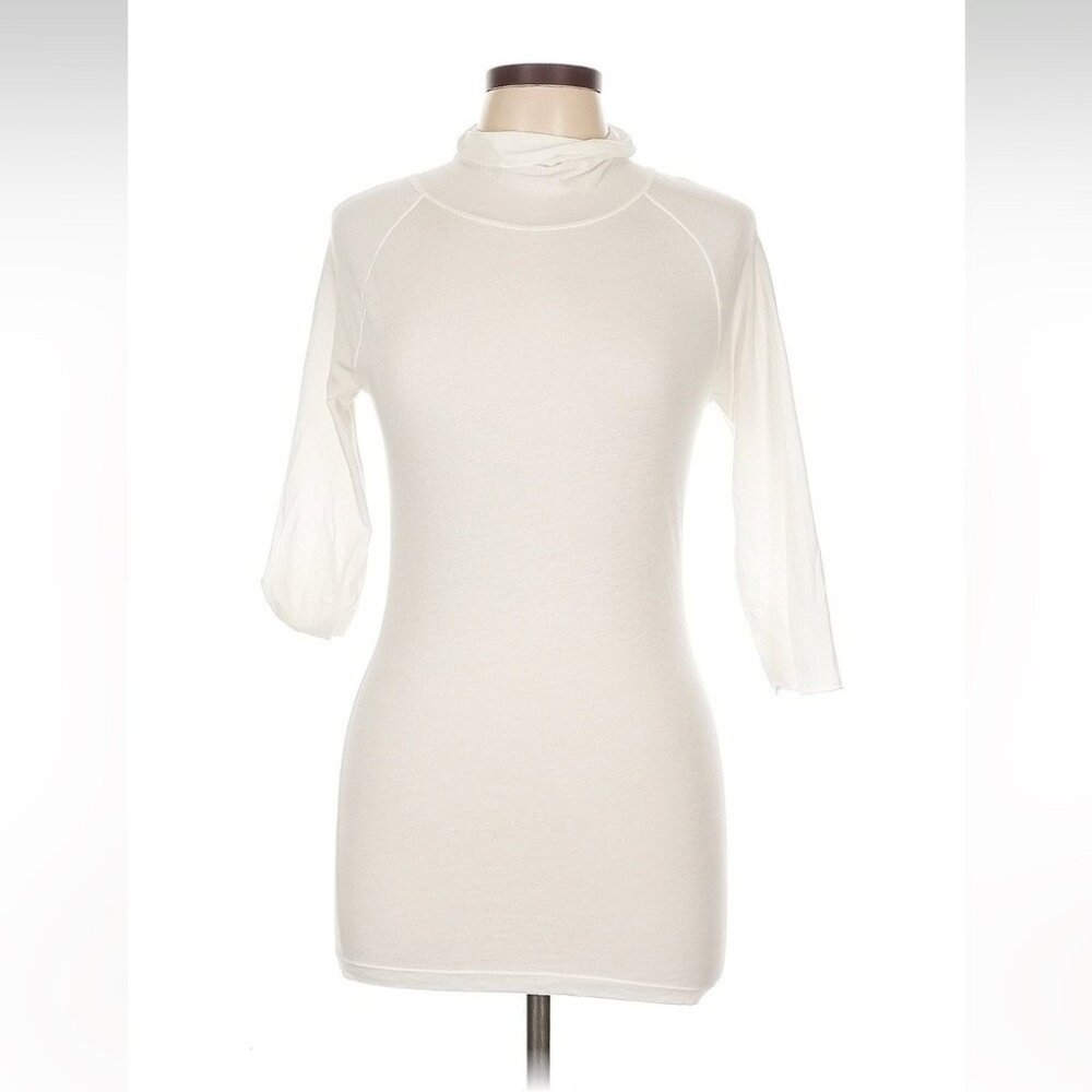 Intimately Free People White Women's Top 3/4 Long Sleeve Turtleneck - LARGE
